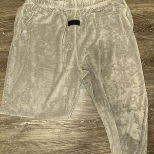 Fear of God Light Gray Velour Joggers